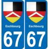 67 Eschbourg-aufkleber plakette ez stadt