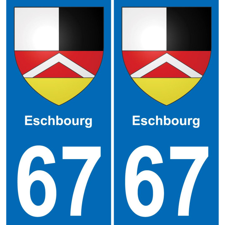 67 Eschbourg sticker plate registration city