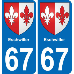 67 Eschwiller sticker plate registration city