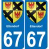 67 Ettendorf-aufkleber plakette ez stadt