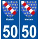50 Mortain blason autocollant plaque stickers ville