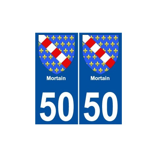 50 Mortain blason autocollant plaque stickers ville
