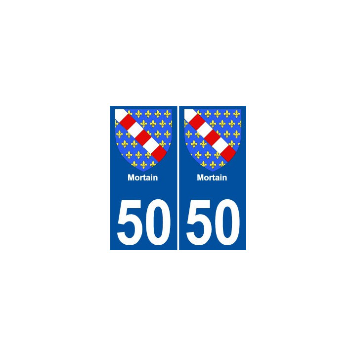 50 Mortain blason autocollant plaque stickers ville