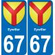67 Eywiller-aufkleber plakette ez stadt