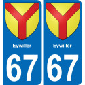 67 Eywiller autocollant sticker plaque immatriculation auto ville