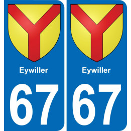 67 Eywiller autocollant sticker plaque immatriculation auto ville