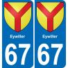 67 Eywiller-aufkleber plakette ez stadt