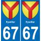 67 Eywiller-aufkleber plakette ez stadt