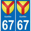 67 Eywiller placa etiqueta de registro de la ciudad