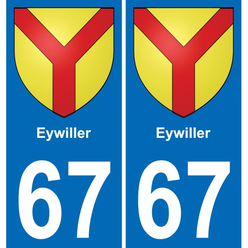 67 Eywiller autocollant sticker plaque immatriculation auto ville