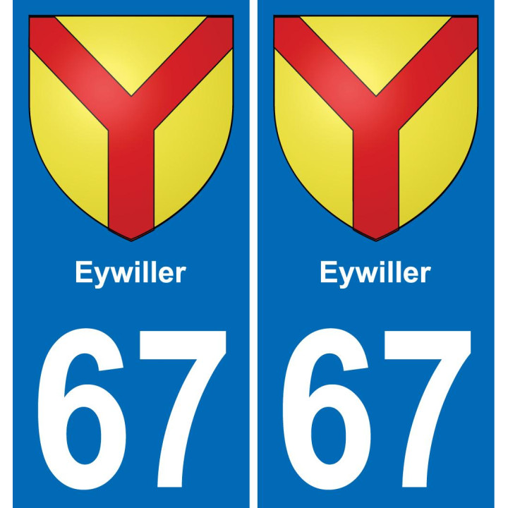 67 Eywiller autocollant sticker plaque immatriculation auto ville