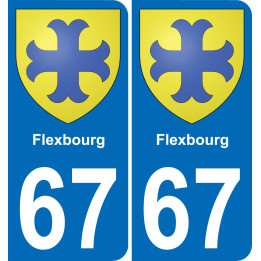 67 Flexbourg autocollant sticker plaque immatriculation auto ville