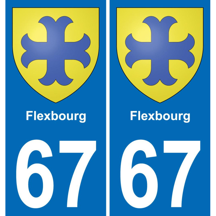 67 Flexbourg autocollant sticker plaque immatriculation auto ville