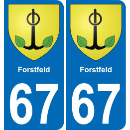 67 Forstfeld autocollant sticker plaque immatriculation auto ville