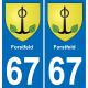 67 Forstfeld-aufkleber plakette ez stadt