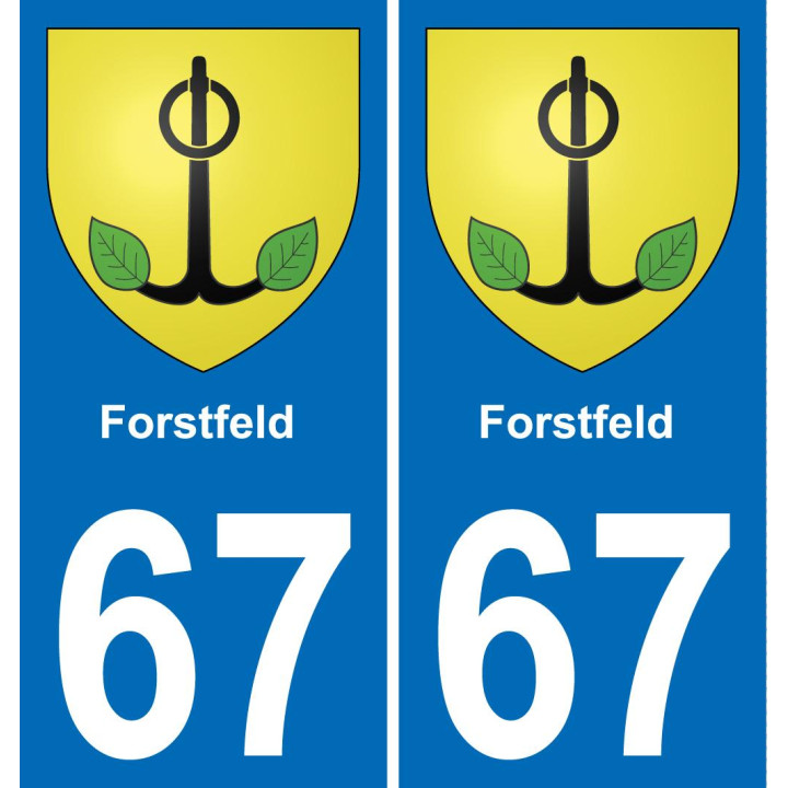 67 Forstfeld autocollant sticker plaque immatriculation auto ville