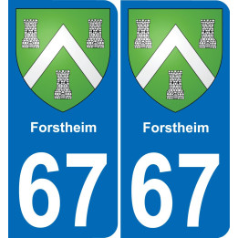 67 Forstheim autocollant sticker plaque immatriculation auto ville