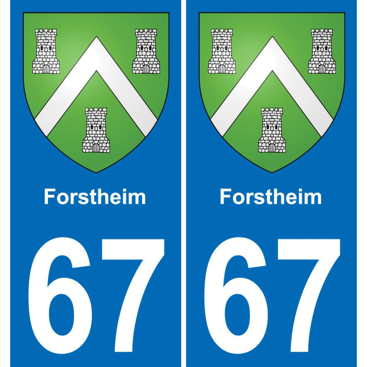 67 Forstheim autocollant sticker plaque immatriculation auto ville