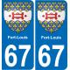 67 Fort-Louis adesivo piastra di registrazione city