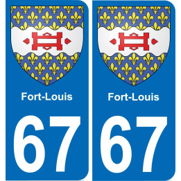 67 Fort-Louis autocollant sticker plaque immatriculation auto ville