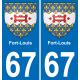 67 Fort-Louis adesivo piastra di registrazione city