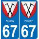 67 Fouchy sticker plate registration city