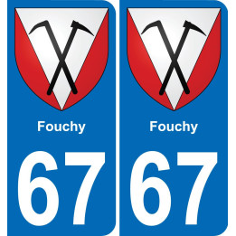 67 Fouchy autocollant sticker plaque immatriculation auto ville