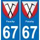 67 Fouchy sticker plate registration city