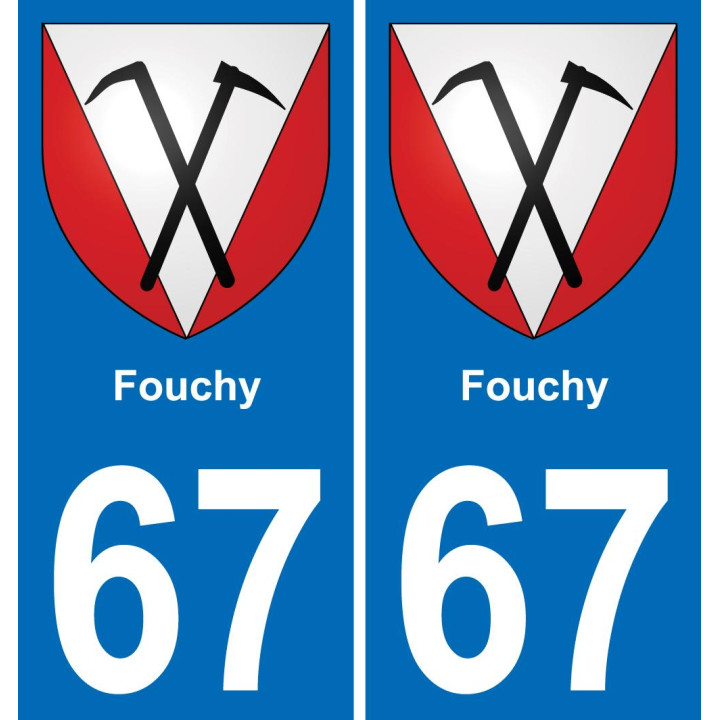 67 Fouchy placa etiqueta de registro de la ciudad