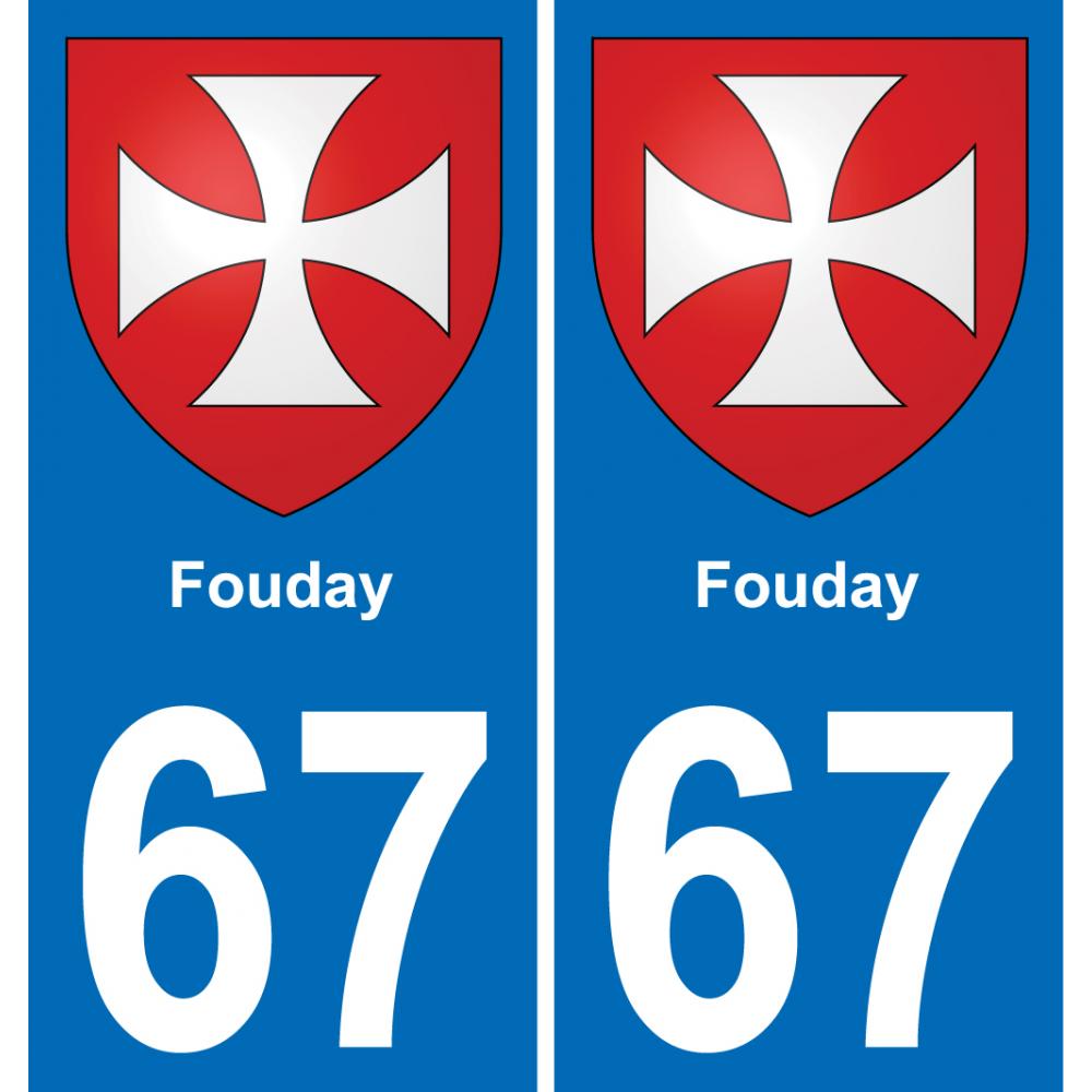 67 Fouday sticker plate registration city