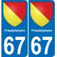 67 Friedolsheim sticker plate registration city