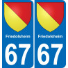 67 Friedolsheim adesivo piastra di registrazione city