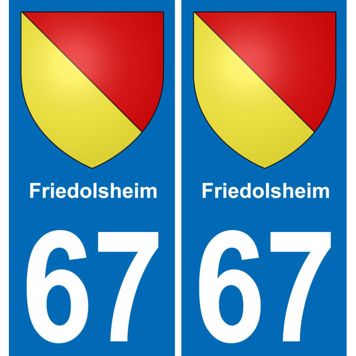 67 Friedolsheim autocollant sticker plaque immatriculation auto ville