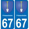 67 Friesenheim-aufkleber plakette ez stadt