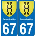 67 Frœschwiller sticker plate registration city