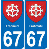 67 Frohmuhl placa etiqueta de registro de la ciudad