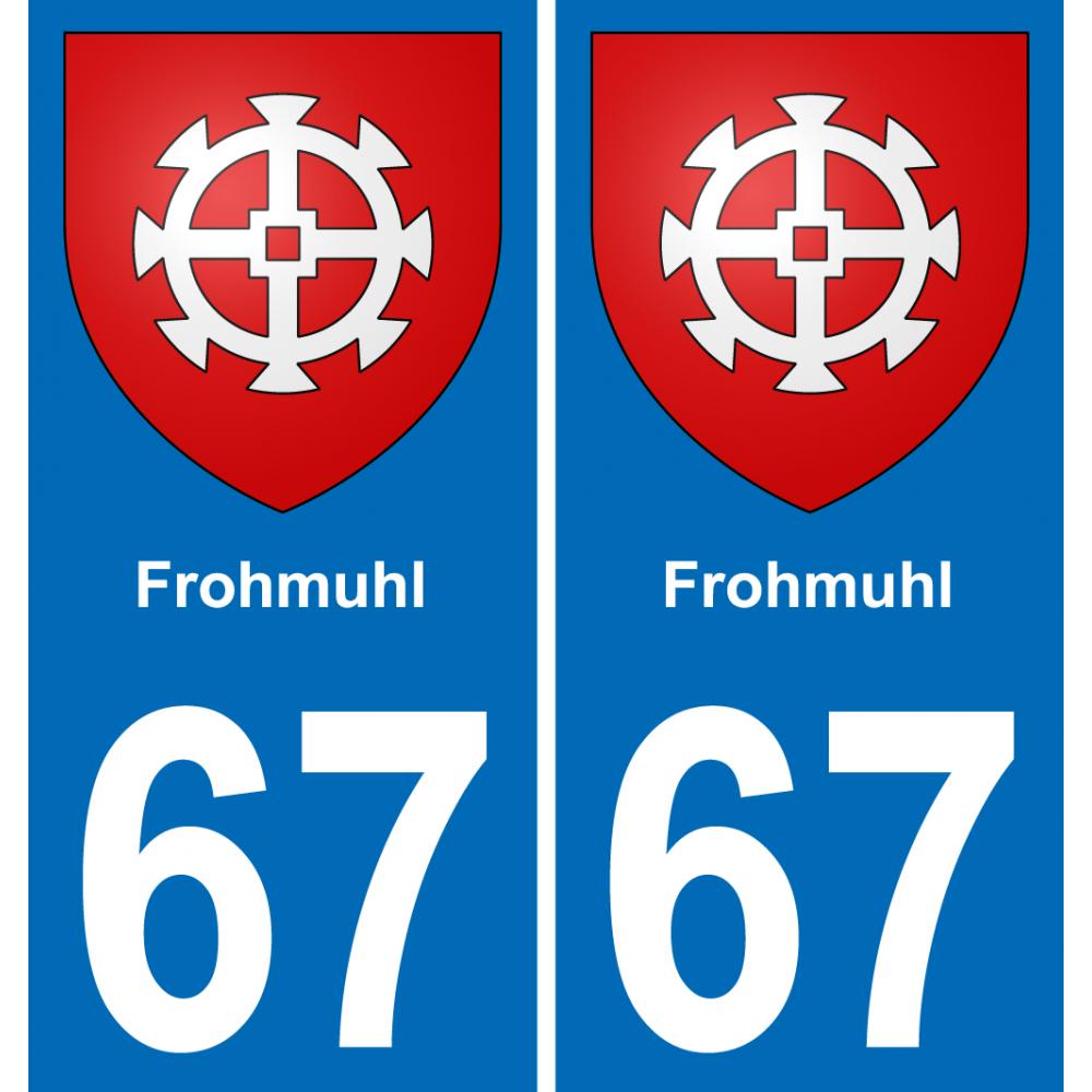 67 Frohmuhl placa etiqueta de registro de la ciudad
