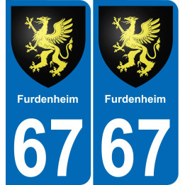 67 Furdenheim autocollant sticker plaque immatriculation auto ville