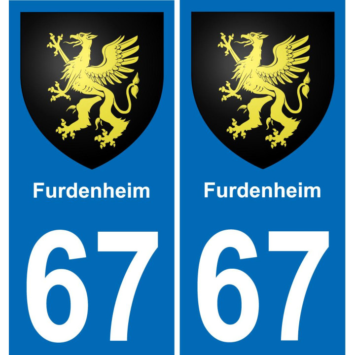 67 Furdenheim placa etiqueta de registro de la ciudad