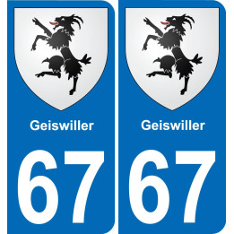 67 Geiswiller autocollant sticker plaque immatriculation auto ville