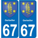 67 Gertwiller placa etiqueta de registro de la ciudad