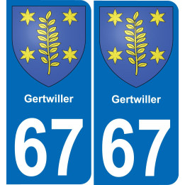 67 Gertwiller autocollant sticker plaque immatriculation auto ville
