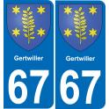 67 Gertwiller sticker plate registration city