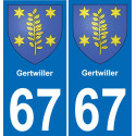 67 Gertwiller sticker plate registration city