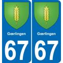67 Gœrlingen sticker plate registration city