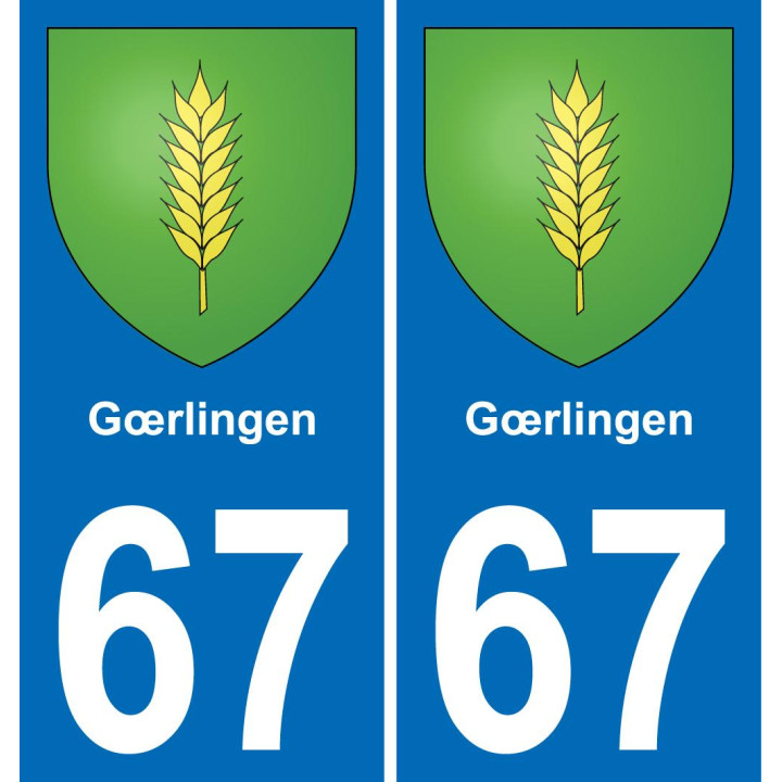 67 Gœrlingen autocollant sticker plaque immatriculation auto ville