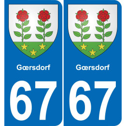 67 Gœrsdorf autocollant sticker plaque immatriculation auto ville