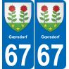 67 Gœrsdorf sticker plate registration city