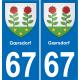 67 Gœrsdorf sticker plate registration city