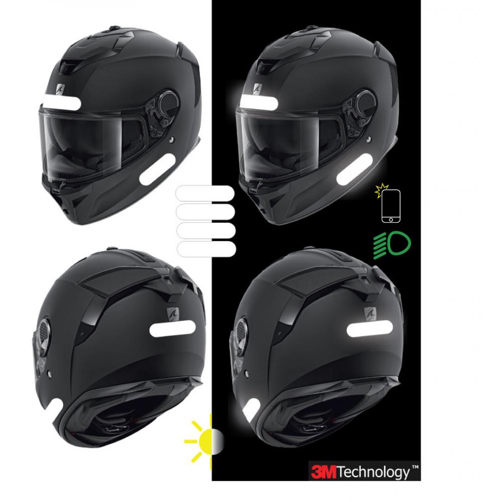 Lot de 4 Sticker Bandes rétro-réfléchissante Autocollant Casque Rectangle arrond - Imagen 12 de 14